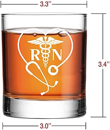 Perfectinsoy Rn Виски Стакло, Регистрирани Медицинска Сестра Виски Стакло, Смешни Подароци За Старечки Студенти, За Жени, Мажи,
