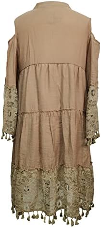Жени Долги Фустани Дами Чипка Ресел Шупливи Шевови Блуза За Сончање Секојдневен Фустан Долг Фустан За Жена