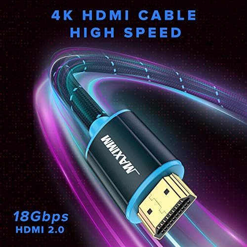 HDMI кабел 4K Ultra HD 12 стапки најлонски плетенка HDMI 2.0 кабел, голема брзина 18Gbps 4K@60Hz HDR, 3D, 2160P, 1080P, HDCP 2.2,