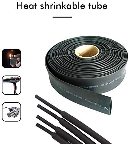 Заштитен кабел за кабел од кабел од црна топлина, асортиман на цевка за намалување на топлината, изолирана заштитник за конектор за конектор