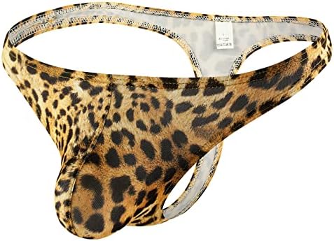 NiceOne мажи секси леопард печати g-string thongs лесен шуплив задникот на задниот дел од задниот дел на грбот на грбот на геј џокерот