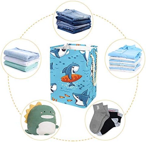 Unicey Симпатични ајкули со цртан филм водоотпорни преклопни алишта за перење за детска соба спална соба бебе расадник