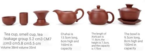 Pdgjg kung fu чај сет чајник рачно изработена пурпурна глинена чаша чаша сет, зиша керамички кинески церемонија на чај