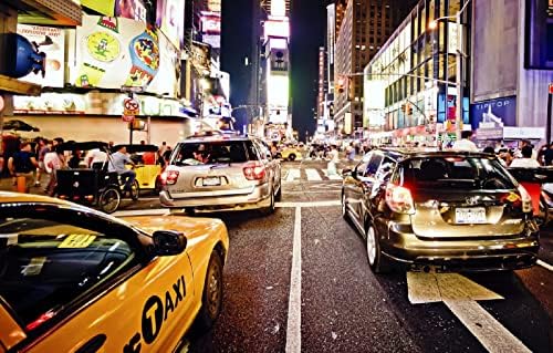 Lhjoysp сложувалка 1000 парчиња сообраќаен метеж во текот на ноќта во градот Newујорк, САД 75х50см
