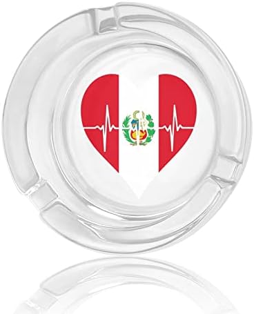 Loveубов Перу стакло од чаша од срцев ритам за цигари околу фиоката за пепел, преносен држач за пепел, за затворено на отворено