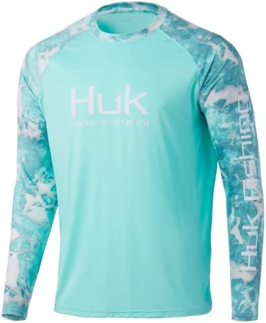 Двојно заглавие на Huk Mean Double Header | Сонцето за заштита на риболов кошула