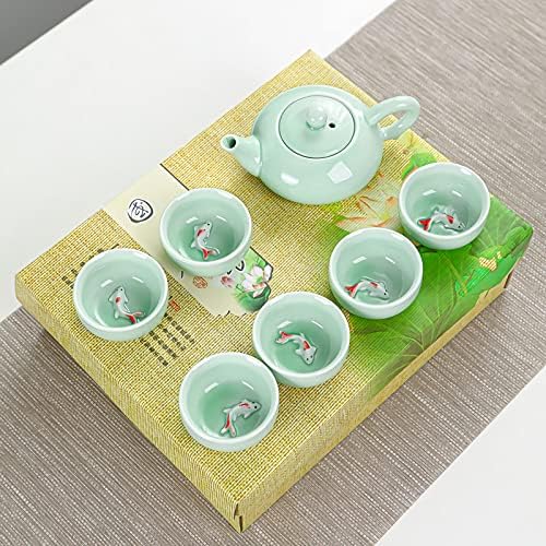 Кунг Фу чај целадон риба чаша керамички чај постави чајници за чајни нови идеи.