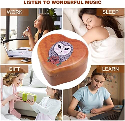 Owl Rose Vintight Worden Clockwork Musical Box Music Box Music Box Подароци за lубовници Семејни пријатели