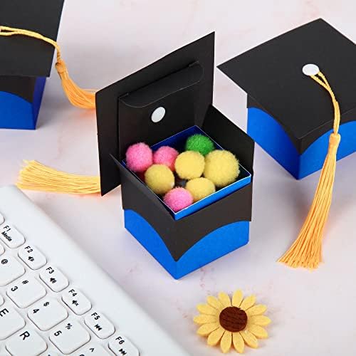 40 парчиња дипломирање бомба кутија масовни украси украси Класа за подароци од 2023 година Централа за славење на црна сина диплома со жолта тасела за церемонија за д?