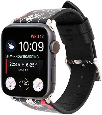 Прекрасна лента за часовници за часовници, симпатична облечена кожа нараквица за нараквица, компатибилна со 41мм 40мм 38мм Apple Watch Series 8/7/6/5/4/3/2/1/СЕ