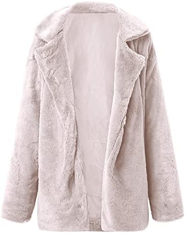 Зимски женски грашок палта зима, модни жени лабави цврсти долги ракави лапел руно кадифен палто со лесна алатка за комунални услуги