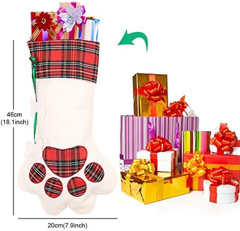 Божиќно порибување на миленичиња Remasiko - 2 пакувања 18 кучиња мачки шепа Божиќни чорапи за Божиќни украси и украси за семејни