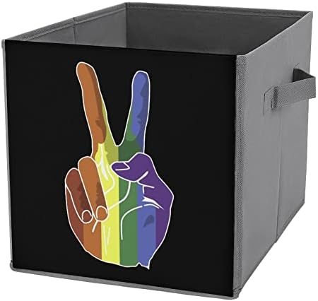 Знак На Мирот Склопувачки Корпи За Складирање Ткаенини Организатор Кутија За Преклопување Со Рачки