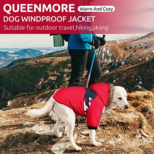 Зимски палто на кралицата, топло куче, ладно време водоотпорна кучиња снежна јакна, рефлексивна кучиња кучиња со долги ракави за мали средни