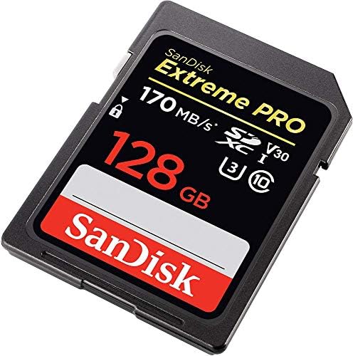 Sandisk Extreme Pro 128gb SDXC UHS-I Картичка Работи Со Canon Mirrorless КАМЕРА EOS R7, Eos R10 Класа 10 U3 Пакет со 1 Сѐ, Но