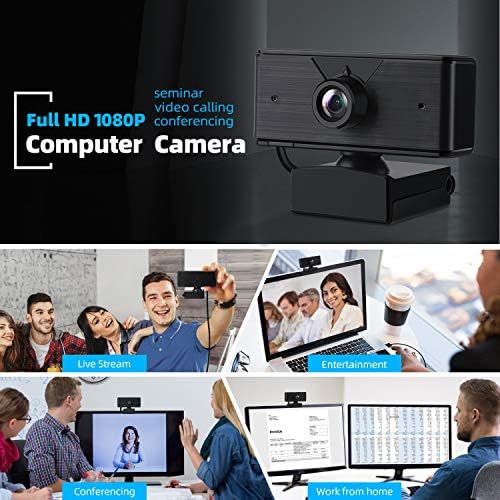 Oowolf HD 1080p Веб Камера Со Микрофон За Поништување На Бучава, USB2. 0 Компјутерска Веб Камера За Видео Повик, Конференции, Самоуправа,
