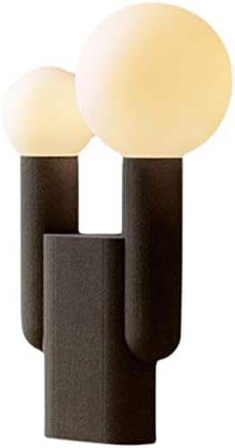 Genigw едноставна смола црна дневна соба двојна главна маса за ламба осветлување бела замрзната стаклена топка спална соба ламба
