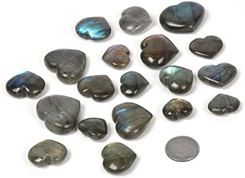 Justinstones Природен лабрадорит скапоцен камен заздравување на кристал подуен џебниот камен џеб камен за завиткување на разни големини