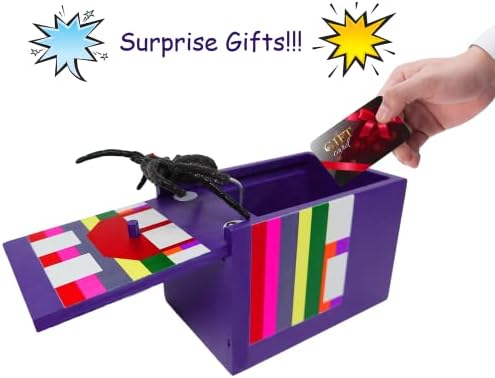 Youlain Spider Prank Box- Смешна дрвена кутија играчка шега, подароци за габи за возрасни пајак во кутија шега забавно пајак пари за изненадување