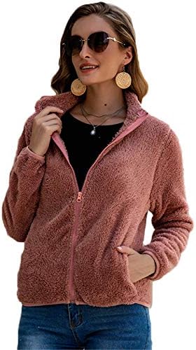 Andongnywell женски шерпа долг ракав поштенски џемпер, палто за излез од руно, палто со џебови со џебови