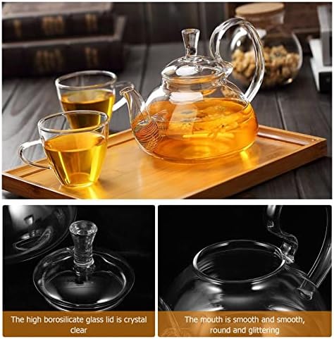 Филтер за кафе Doitool, чај од не'рѓосувачки челик чај стаклен чајник чај од чај: 600 мл чајник чиста кунг фу чајник цветања чај стол