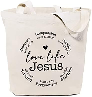 Gxvuis Loveубов како Исус платно торба за жени естетски еднократно намирници за купување кеси за купување смешни христијански подароци