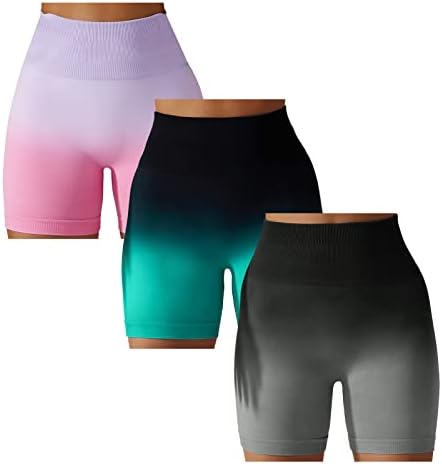 Aibianocel женски врзани боја, цврсти цврсти материи, кревајќи високи половини, непречена шорцеви за велосипеди за вежбање во теретана за вежбање јога