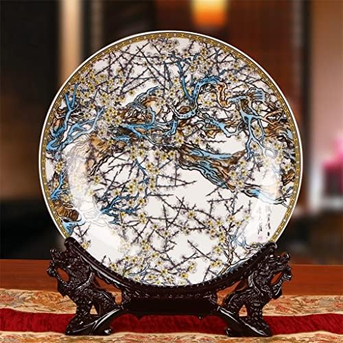 Httjack jingdezhen керамика слива плоча поставена висечка чинија цветна диск кинески класичен декорација на домови