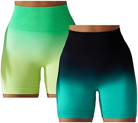 Aibianocel женски врзани боја, цврсти цврсти материи, кревајќи високи половини, непречена шорцеви за велосипеди за вежбање во теретана
