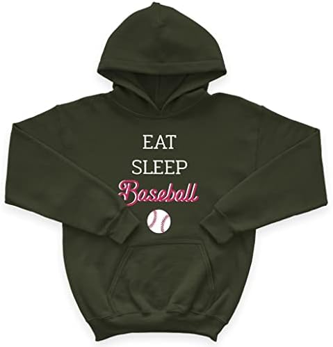 Јадете спиење бејзбол детски сунѓерско руно худи - спортска дуксерка - печатена качулка за деца