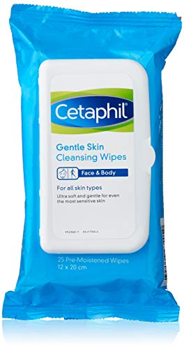 Cetaphil нежни крпи за чистење на кожата за сува, чувствителна кожа, марамчиња за чистење на лице, 25 ct.