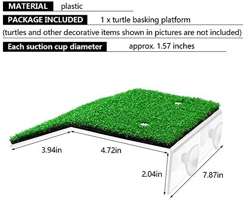 Платформата за лебди лебдечки лебдечки желки со вештачка трева и рампа желка за одмор на тераса за искачување платформа за аквариум