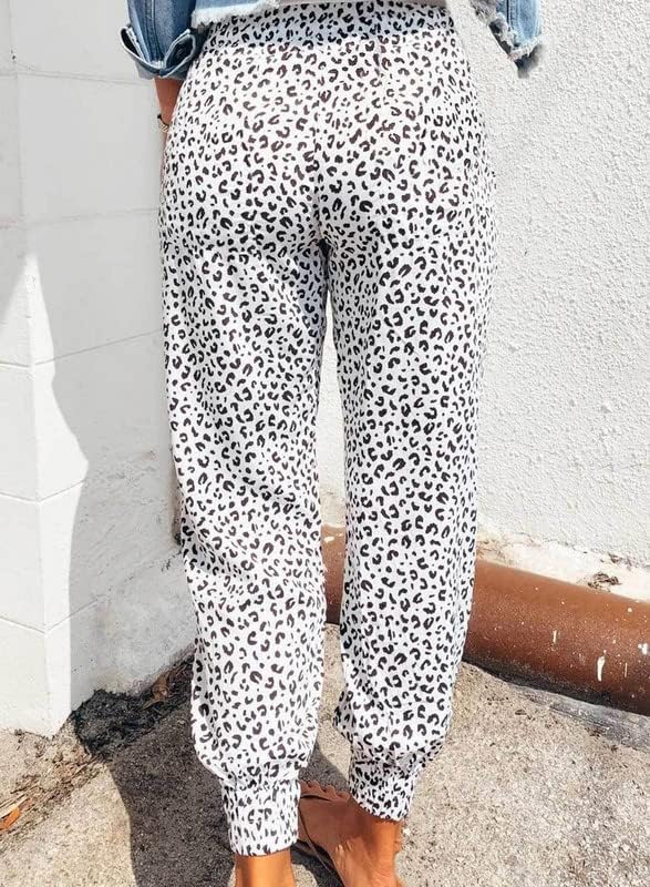 Dokotoo Womens 2023 Soft Casual Cluagring Tie Elastic половината лабава џогер панталони со џебови