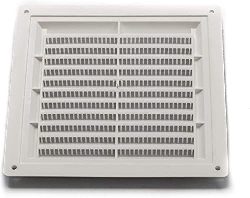 Системи за вентили 6 '' x 6 '' инчен бел пакет од 10 воздушни отвори за отвор за проветрување пластична решетка за враќање на воздухот со вграден екранот за стражари на ш