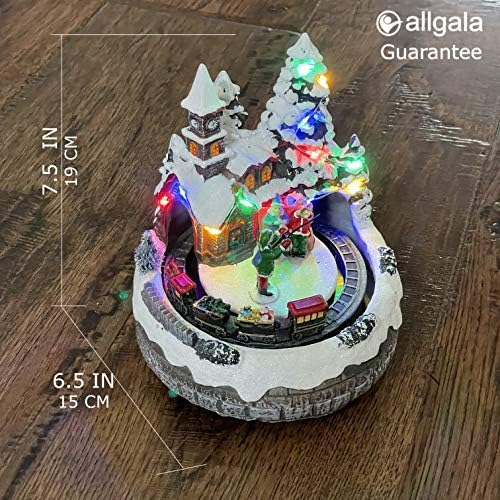 Божиќна куќа „Алгала“ изработена полирезин за собирање на декори за зграда на декор со USB и батерија со двојна извор на електрична енергија и
