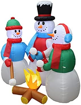 Два божиќни украси за украси, вклучуваат 6 нозе високи надуени надуени војници на оревчери и 5 нозе високи надуени снежни луѓе снежни луѓе,