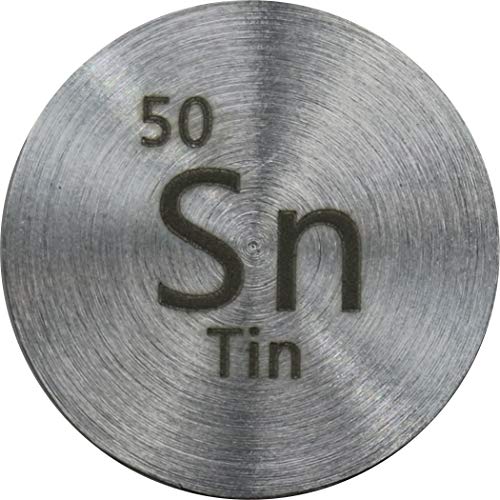 Калај 24,26мм метален диск 99,9% чист за собирање или експерименти