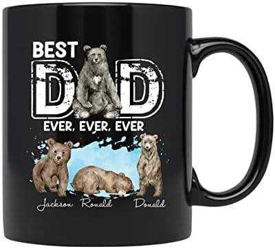 Presentsубители на животни присутни, прилагодени најдобри тато мечка некогаш кригла, обичајно име тато мечка кафе, кафе -керамичка кригла, керамички