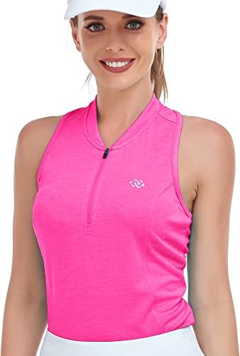 Женски без ракав голф поло маица суво вклопување на голф -резервоар за голф врвови дами тенок фит тениски облека за мозоци.