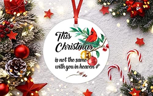 Овој Божиќ не е ист со вас во Небото Божиќ украс Црвен кардинал керамички украс 3 Во спомен на саканите божиќни украси Меморијални