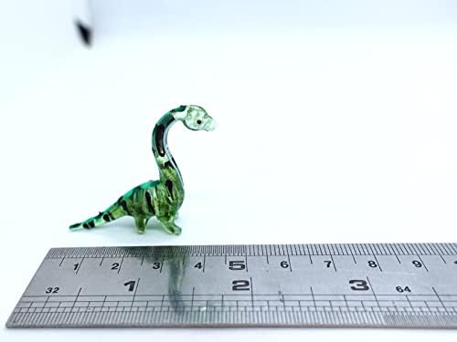 Sansukjai Apatosaurus Micro Tiny Figurines Hand Blown стакло уметност животни диносаурус колекционерски подарок домашен декор
