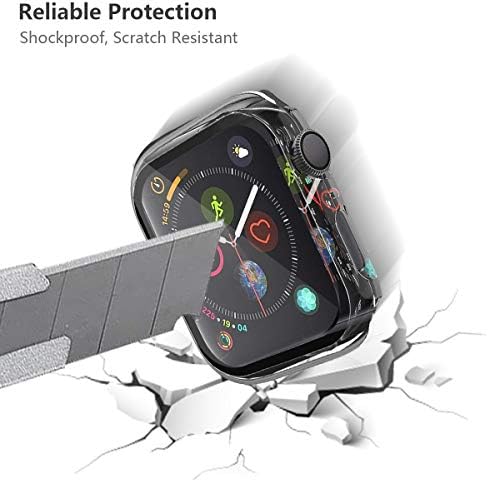 SelTureone Компатибилен за Apple Watch SE, серија 6/5/4 44mm кутија со додатоци за заштитник на екранот, тенок браник со целосна покриеност мат