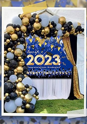 Авезано Класа на 2023 Дипломирање Позадина Сини И Златни Балони Честитки Дипломирани Студенти Позадина Честитки Град Колеџ Матурска Забава Банер