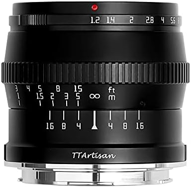 TTArtisan 50mm F1.2 APS-C Рачен Фокус Сребрена Леќа За Fuji X Монтирање Камера Како X-A1 X-A10 X-A5 X-A7 X-M1 X-M2 X-H1 X-T10 X-T10 X-T20 X-T100