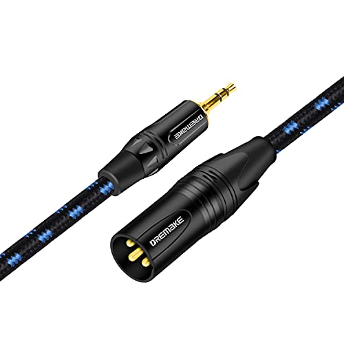 Dremake 3,5 mm Jack Stereo to XLR машки микро -кабел, 3ft XLR до 3,5 mm аудио кабел, неурамнотежен 3,5 mm 1/8 инчен машки до XLR 3 -пински маж