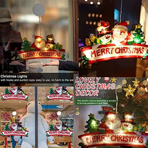 Божиќна декоративна светлина на прозорецот, Божиќни пијалаци LED декоративни новини 3Д висечки светла, батерија управувана со жица со вшмукување