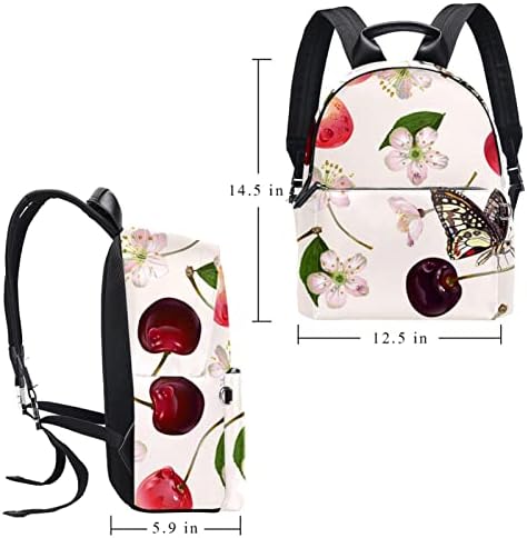 TBOUOBT кожен ранец за патувања со лесен лаптоп лесен ранец за жени мажи, цреша овошје пансиски пастир