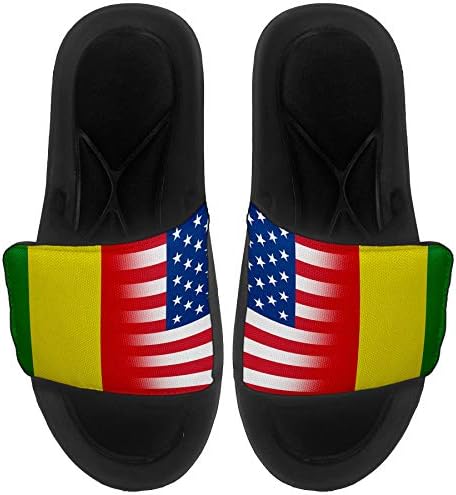 ExpressItbest Pushioned Slide -On сандали/слајдови за мажи, жени и млади - Знаме на Гвинеја - Гвинеја знаме