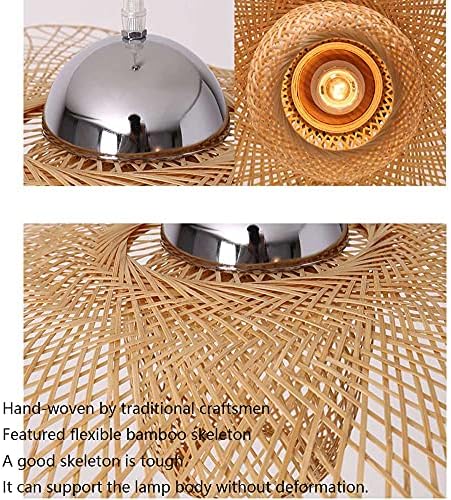 Aplik Bamboo Basket Hollow ткаени лустер ратан ткаена светлина со кабелски плетен таванот виси ламба за кујна модерна рака ткаени бамбус светлосни тела за дневна соба трпезар?