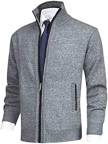Јакна и зимска машка мода лабава кардиган топла јакна џемпер стојат јакни за плетење палто за мажи за мажи